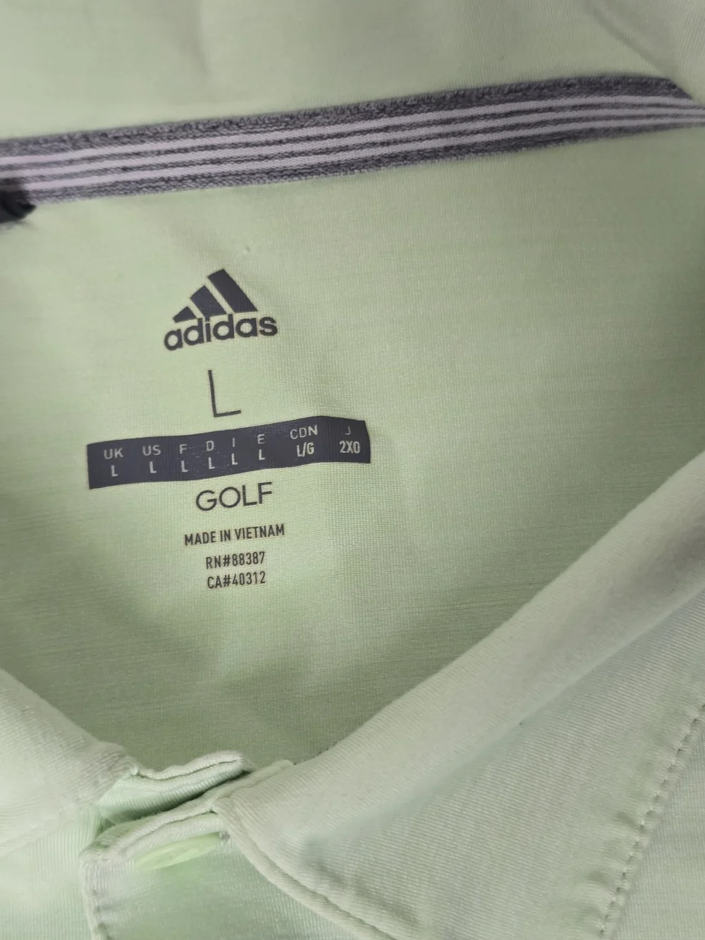 Adidas Golf Polo Shirt – Light Green – Size L